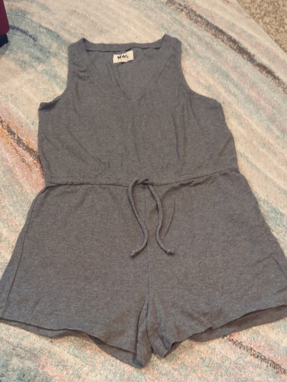 Mwl Madewell Weekend Lounger Modal Romper Gray Small Comfy Lounge V- neck